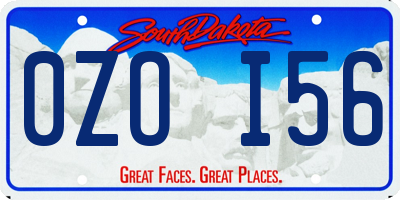 SD license plate 0ZOI56
