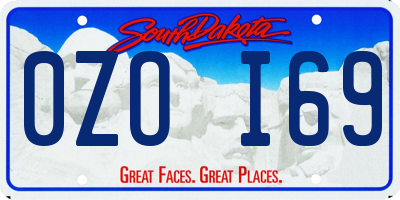 SD license plate 0ZOI69