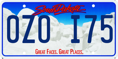 SD license plate 0ZOI75