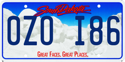 SD license plate 0ZOI86