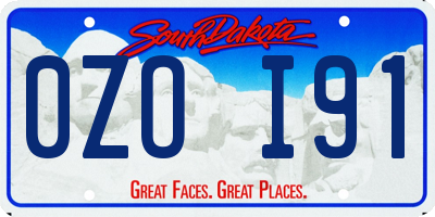 SD license plate 0ZOI91