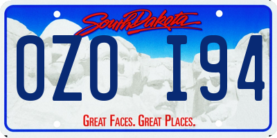 SD license plate 0ZOI94