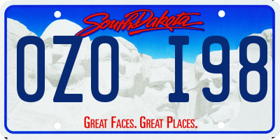 SD license plate 0ZOI98