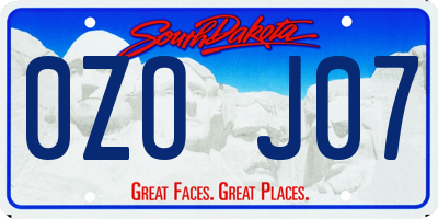 SD license plate 0ZOJ07