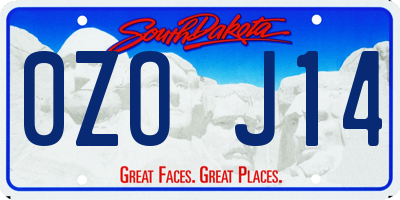 SD license plate 0ZOJ14