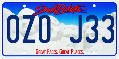 SD license plate 0ZOJ33