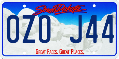 SD license plate 0ZOJ44