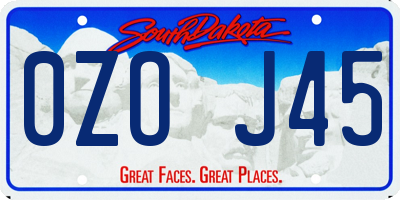 SD license plate 0ZOJ45