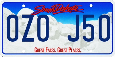 SD license plate 0ZOJ50