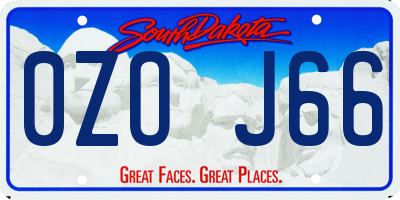 SD license plate 0ZOJ66