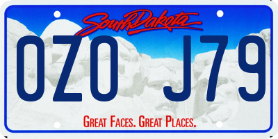SD license plate 0ZOJ79