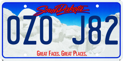 SD license plate 0ZOJ82