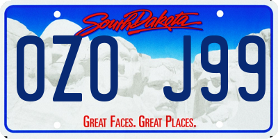 SD license plate 0ZOJ99