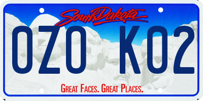 SD license plate 0ZOK02