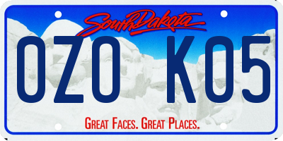 SD license plate 0ZOK05