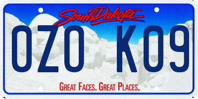 SD license plate 0ZOK09
