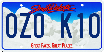SD license plate 0ZOK10