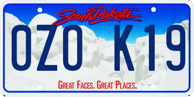 SD license plate 0ZOK19
