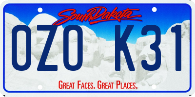 SD license plate 0ZOK31
