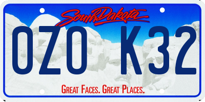 SD license plate 0ZOK32