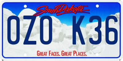 SD license plate 0ZOK36