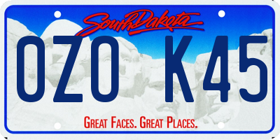 SD license plate 0ZOK45