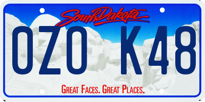 SD license plate 0ZOK48
