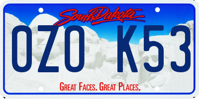 SD license plate 0ZOK53