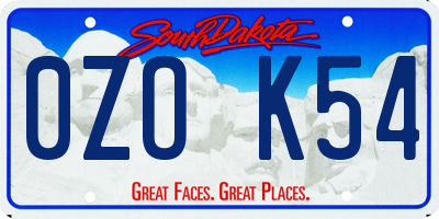 SD license plate 0ZOK54
