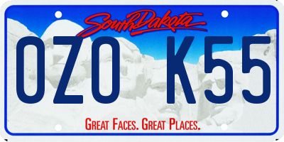 SD license plate 0ZOK55
