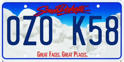 SD license plate 0ZOK58
