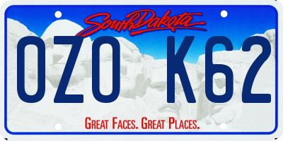 SD license plate 0ZOK62