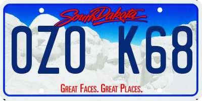 SD license plate 0ZOK68