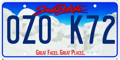SD license plate 0ZOK72