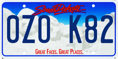 SD license plate 0ZOK82