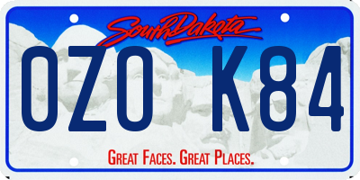 SD license plate 0ZOK84