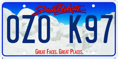 SD license plate 0ZOK97