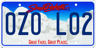 SD license plate 0ZOL02
