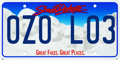 SD license plate 0ZOL03
