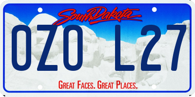 SD license plate 0ZOL27