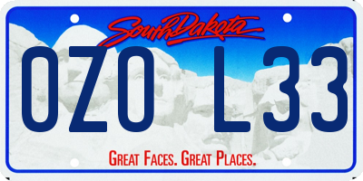 SD license plate 0ZOL33