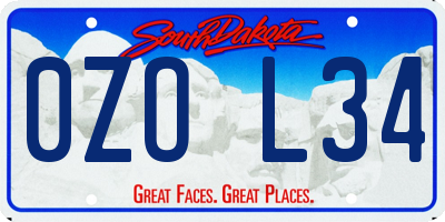 SD license plate 0ZOL34