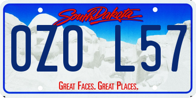 SD license plate 0ZOL57