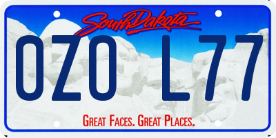 SD license plate 0ZOL77