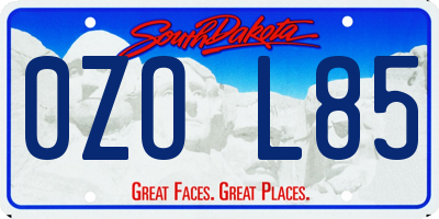 SD license plate 0ZOL85