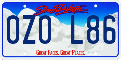 SD license plate 0ZOL86