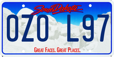 SD license plate 0ZOL97