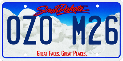 SD license plate 0ZOM26