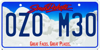 SD license plate 0ZOM30