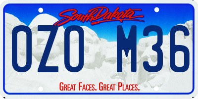 SD license plate 0ZOM36